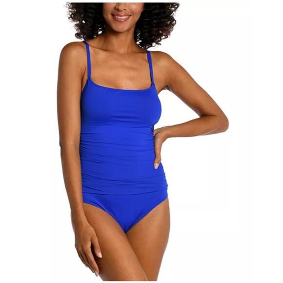 NWT! La Blanca Island Goddess One Piece Swimsuit in Sapphire Blue - Size 8 - Picture 2 of 9